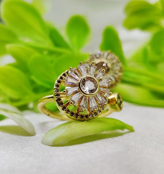Moveable Radiance Ring – Timeless Sparkle | Luxurious Design Ring | Adjustable Ring | Ring For Girls & Women - GOAT Mart