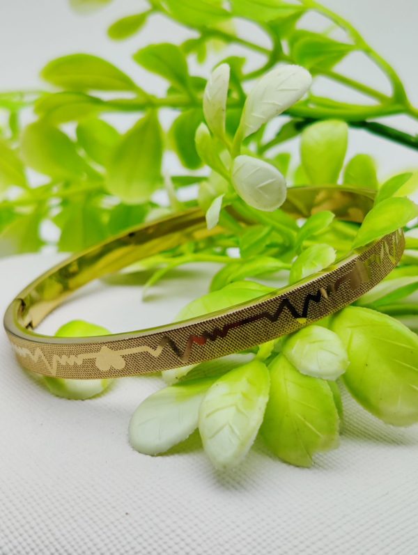 Premium Adjustable Heartbeat Engraved Gold Bracelet - Cartier Inspired - GOAT Mart