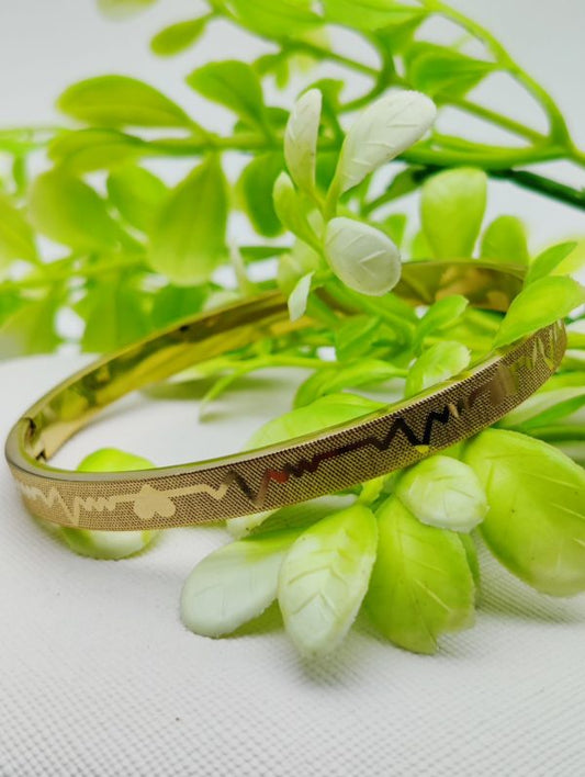 Premium Adjustable Heartbeat Engraved Gold Bracelet - Cartier Inspired - GOAT Mart