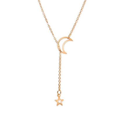 Moon & Star Pendant Necklace for Women