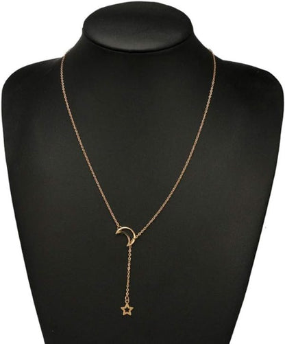 Moon & Star Pendant Necklace for Women